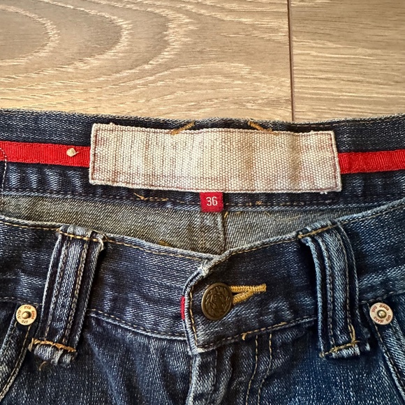 Y2K Faded Pinstriped Vintage Manfred Denim Relaxed Fit Jeans - Picture 6 of 6